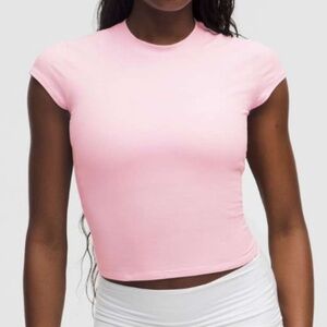 NWT Lululemon Organic Cotton Baby Tee, Pink Organza, Size XS